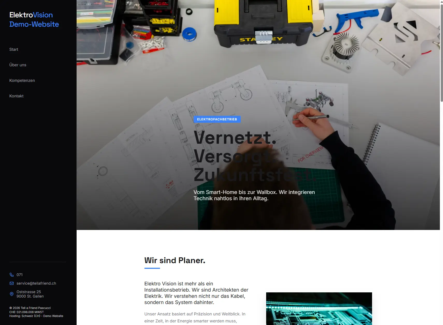 Demo Projekt elektriker-stgallen.ch Website Print Screen